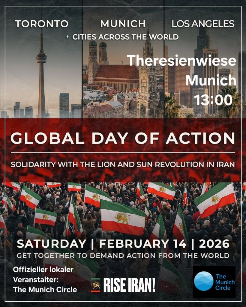 Weltweiter Aktionstag in München am 14.02.2026 in Solidarität mit der Revolution im Iran